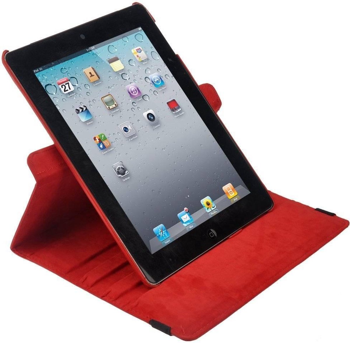 iPad Pro 10.5 hoes 360 graden rood leer