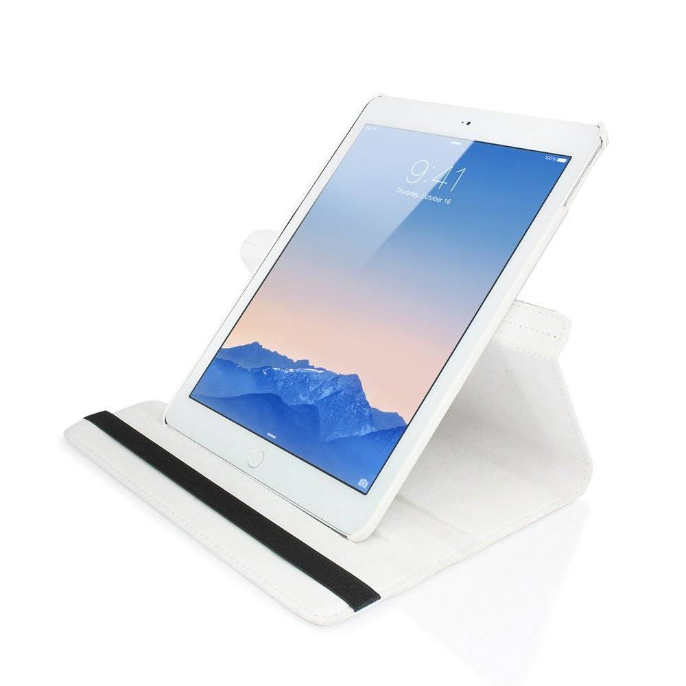 iPad Air 2 (2014) Hoes 360 Graden Wit Leer