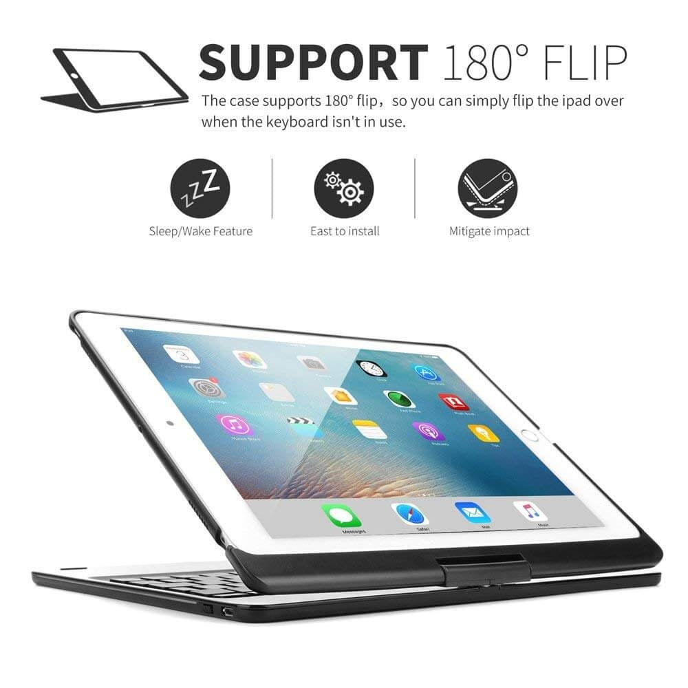 iPad Pro 11 toetsenbord draaibare case zwart