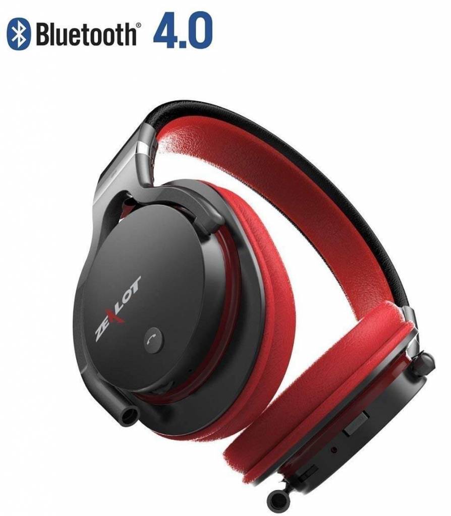 Draadloze koptelefoon met microfoon rood B5