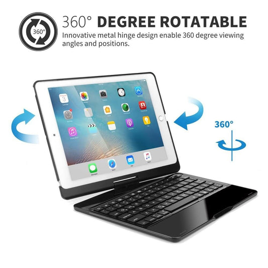 iPad Pro 10.5/Air 2019 toetsenbord draaibare case zwart