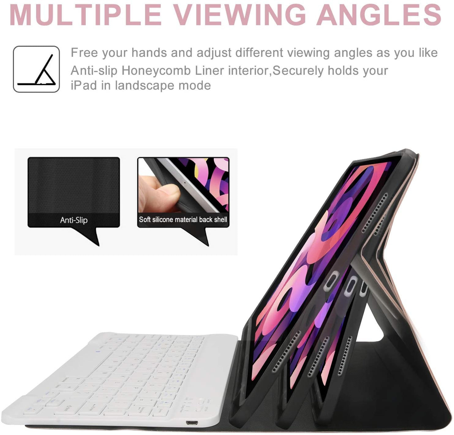 iPad Air 11-inch (2025/2024) / Air 10.9-inch (2022/2020) Hoes Met Afneembaar Toetsenbord Roze