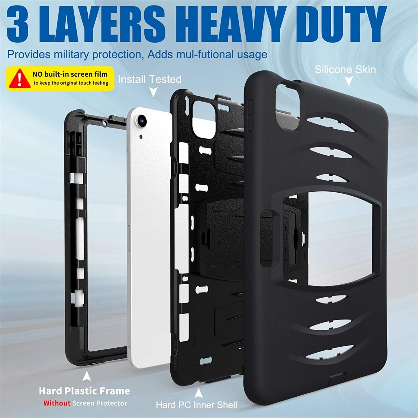 iPad Air 2022 / 2020 10.9-inch hoes protector zwart