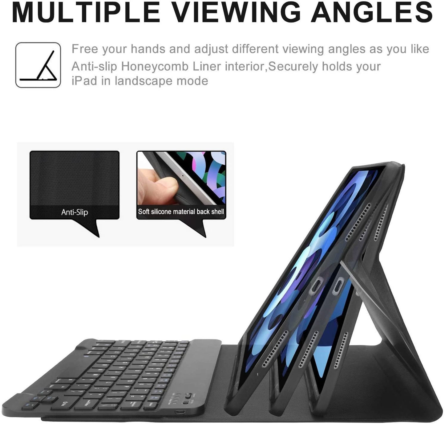 iPad Air 11-inch (2025/2024) / Air 10.9-inch (2022/2020) Hoes Met Afneembaar Toetsenbord Zwart