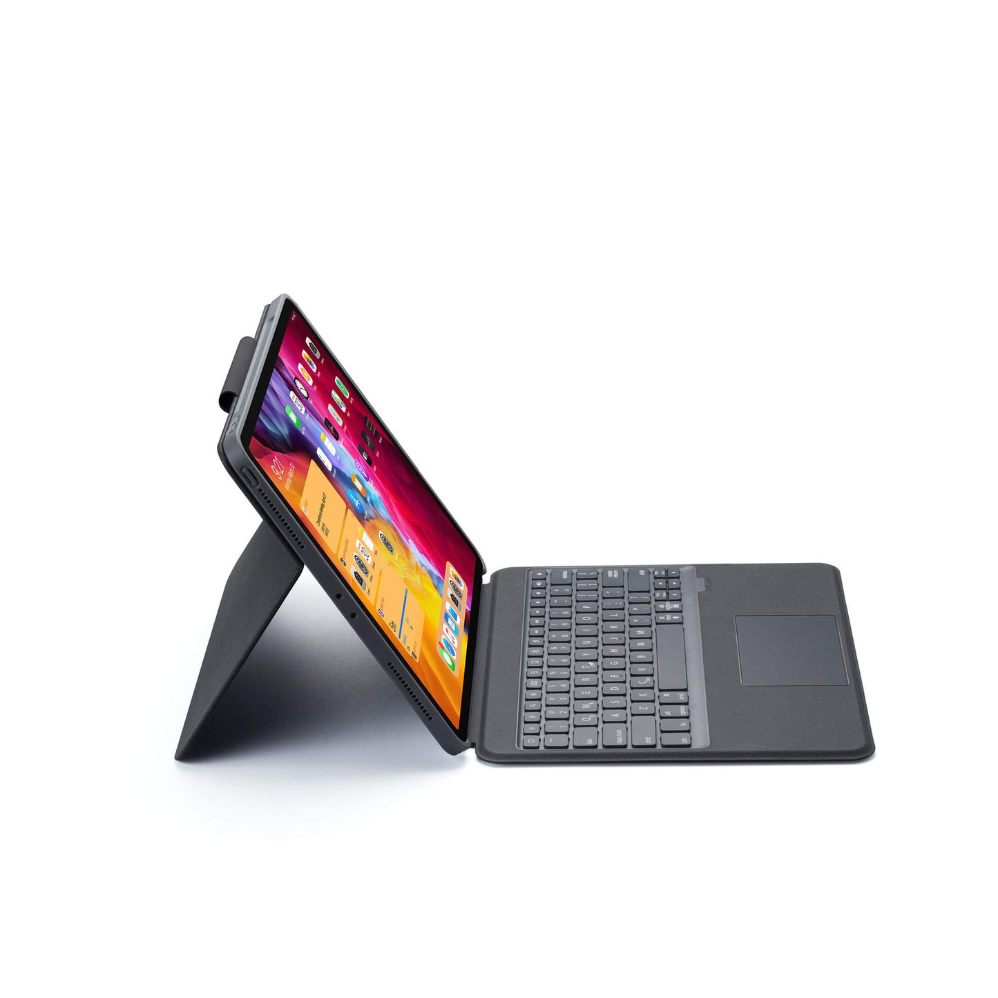 iPad 10.2 inch (2019/2020/2021) Smart Folio Toetsenbord Hoes Smart Grey