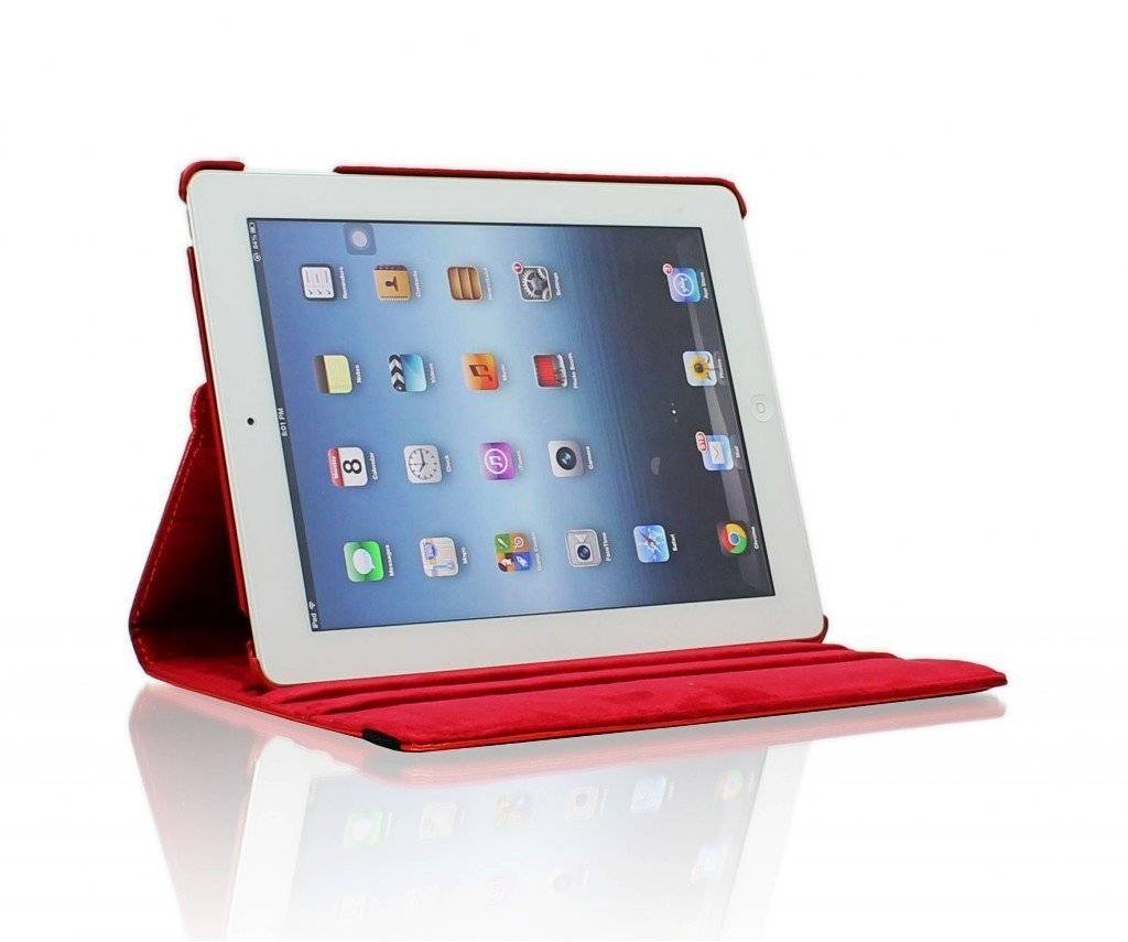 iPad Air 1 (2013) Hoes 360 Graden Rood Leer