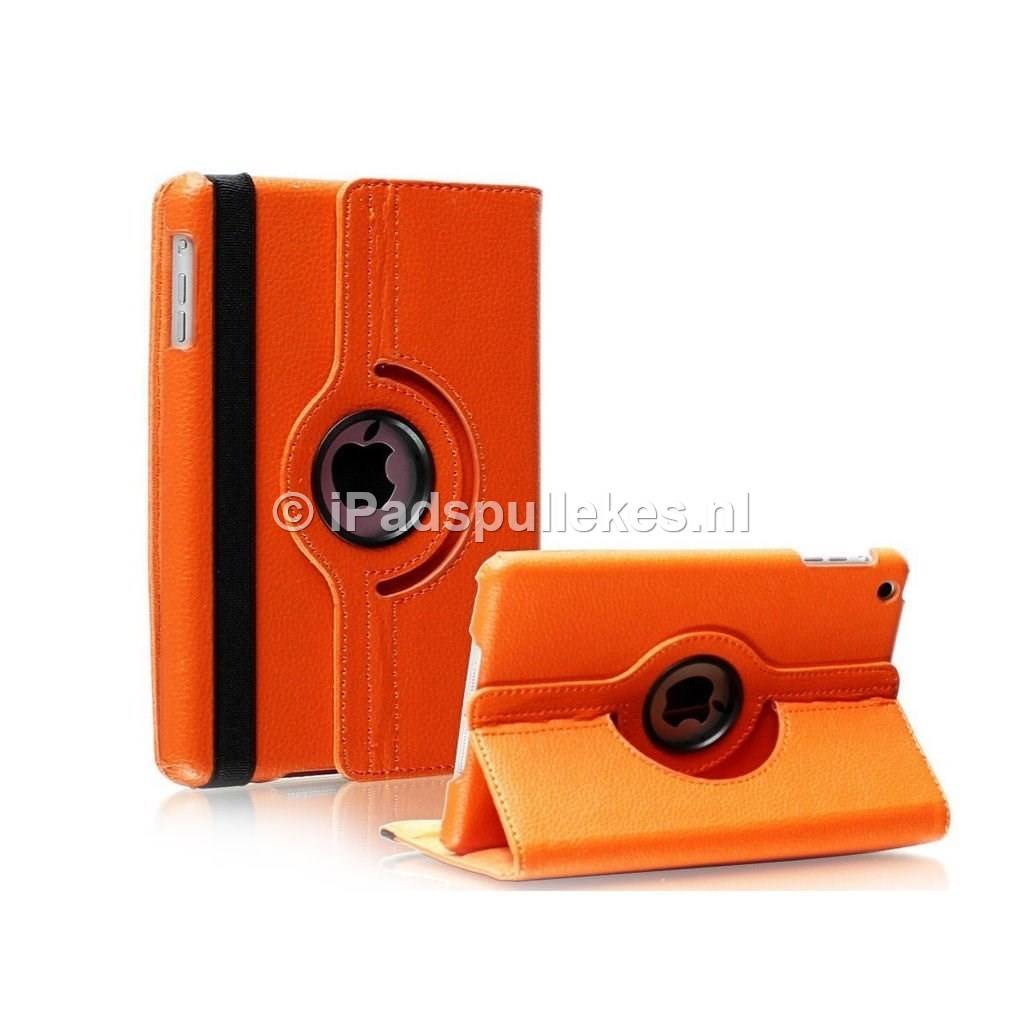 iPad 2018 hoes 360 graden oranje leer