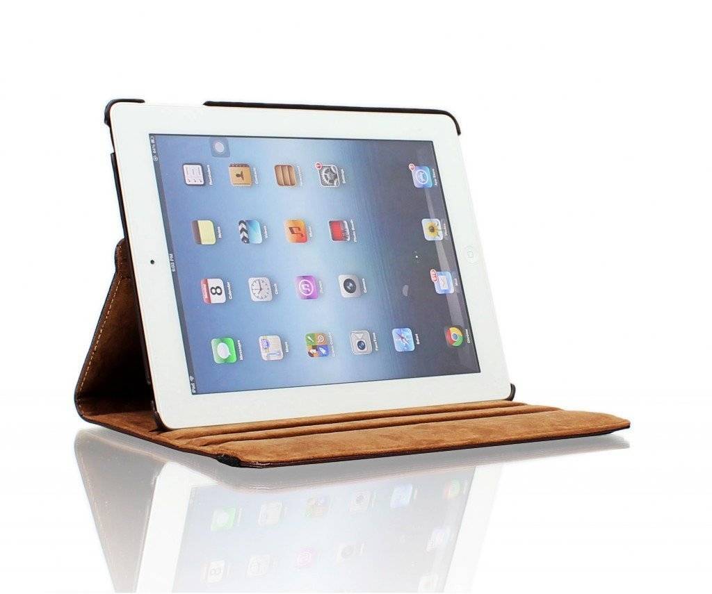 iPad 2017 hoes 360 graden bruin leer
