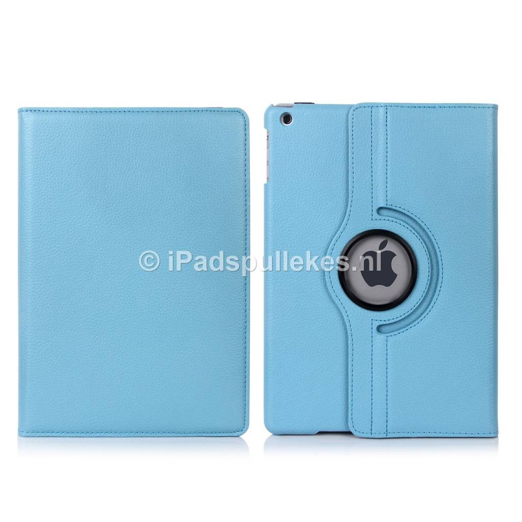 iPad 2018 hoes 360 graden licht blauw leer