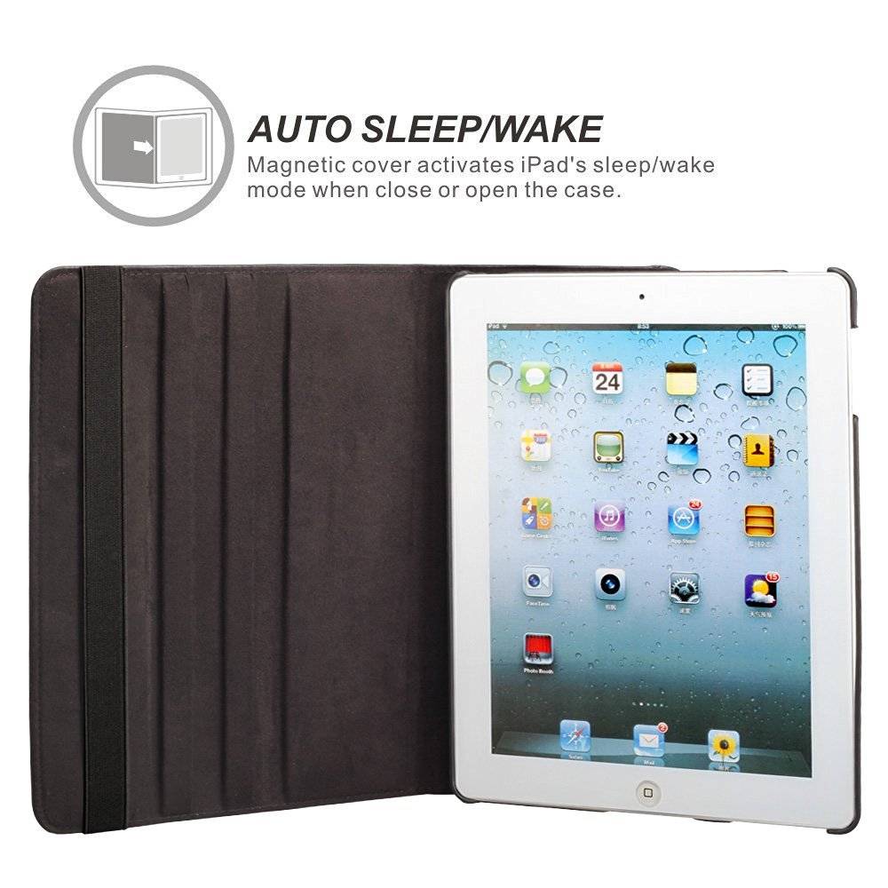 iPad Air 1 (2013) Hoes 360 Graden Zwart Leer
