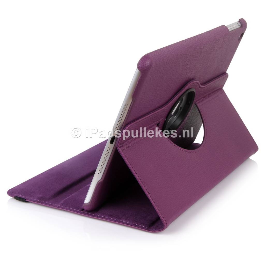 iPad 2017 hoes 360 graden paars leer