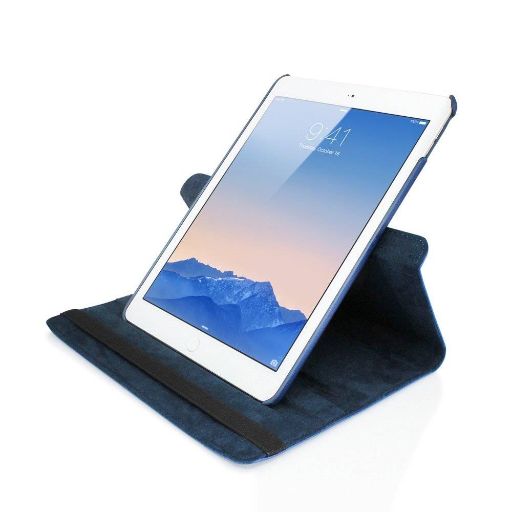 iPad Air 1 (2013) Hoes 360 Graden Donker Blauw Leer