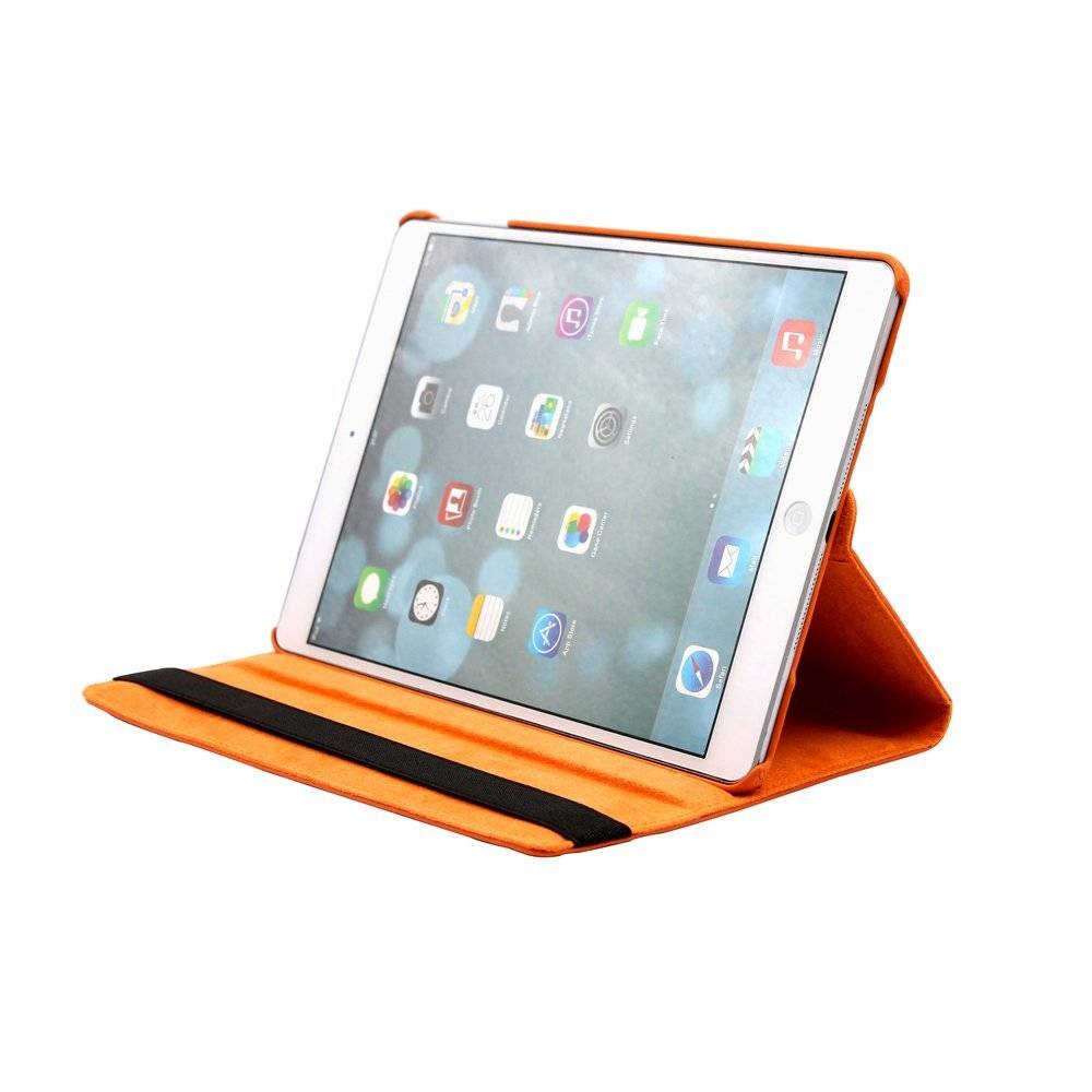 iPad 2018 hoes 360 graden oranje leer