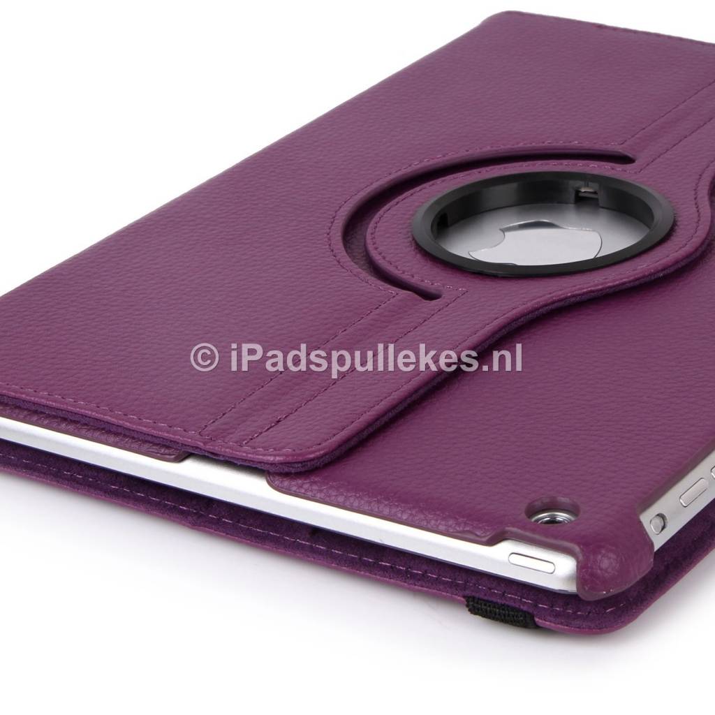 iPad 2017 hoes 360 graden paars leer