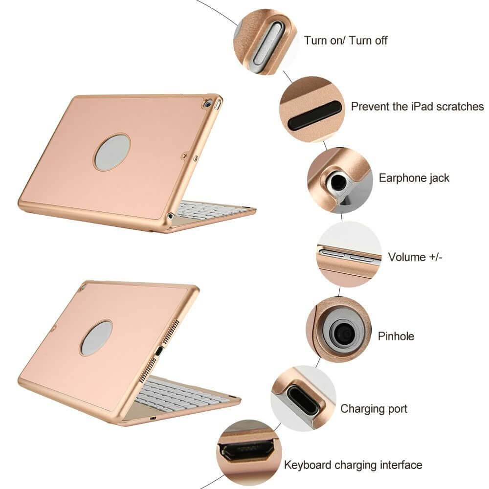 iPad 2020 10.2 inch Toetsenbord Hoes goud