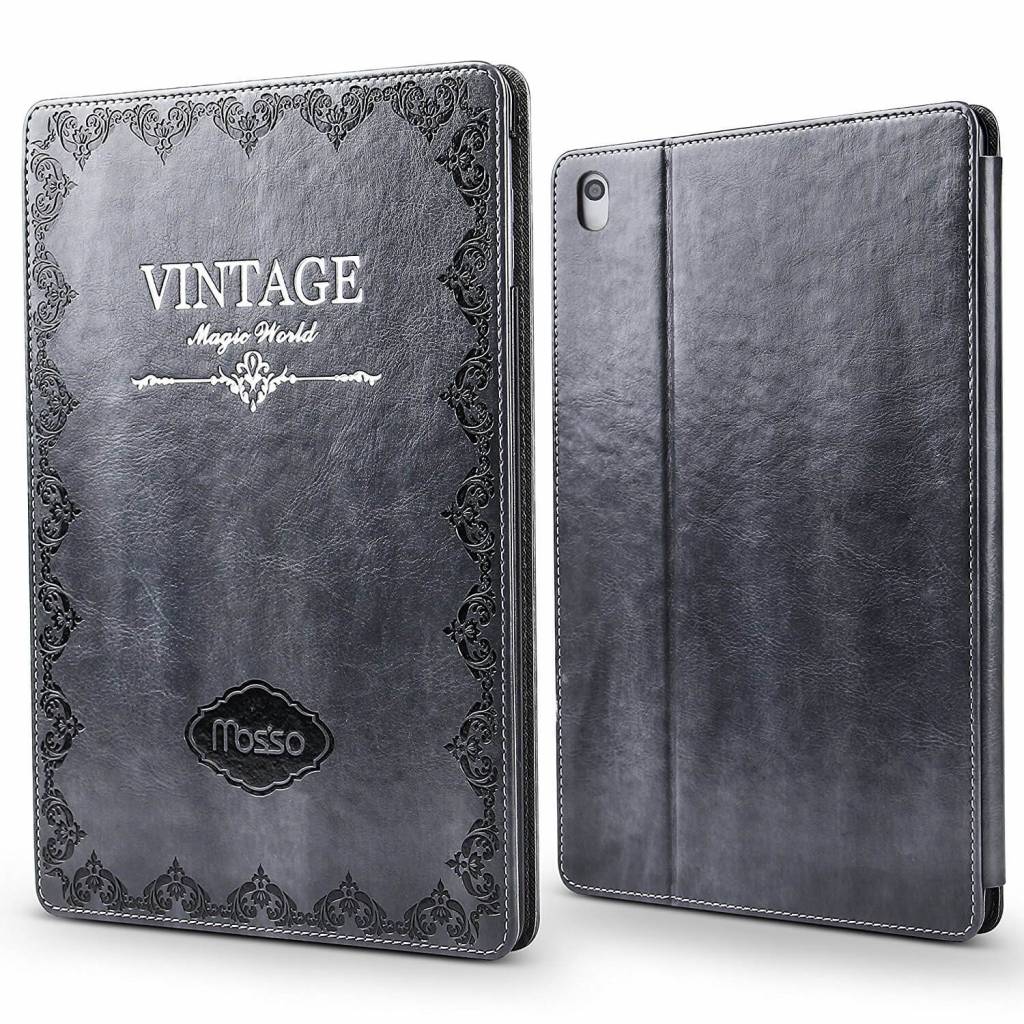 iPad hoes 2017 leer vintage grijs