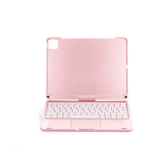 iPad Pro 13 Inch (2024) Toetsenbord Case Rosé Goud 360 Graden Draaibaar Met Touchpad  Muis