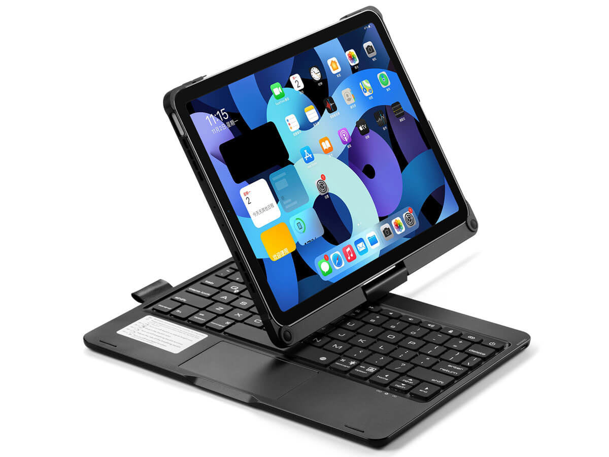 iPad Pro 13 Inch (2024) Toetsenbord Case Zwart 360 Graden Draaibaar Met Touchpad Muis