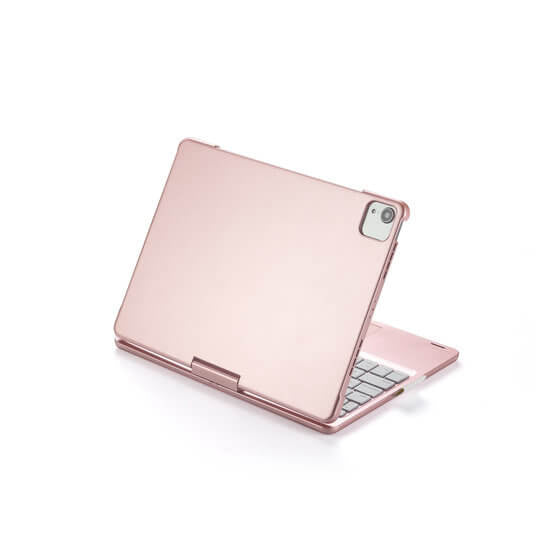 iPad Pro 13 Inch (2024) Toetsenbord Case Rosé Goud 360 Graden Draaibaar Met Touchpad  Muis