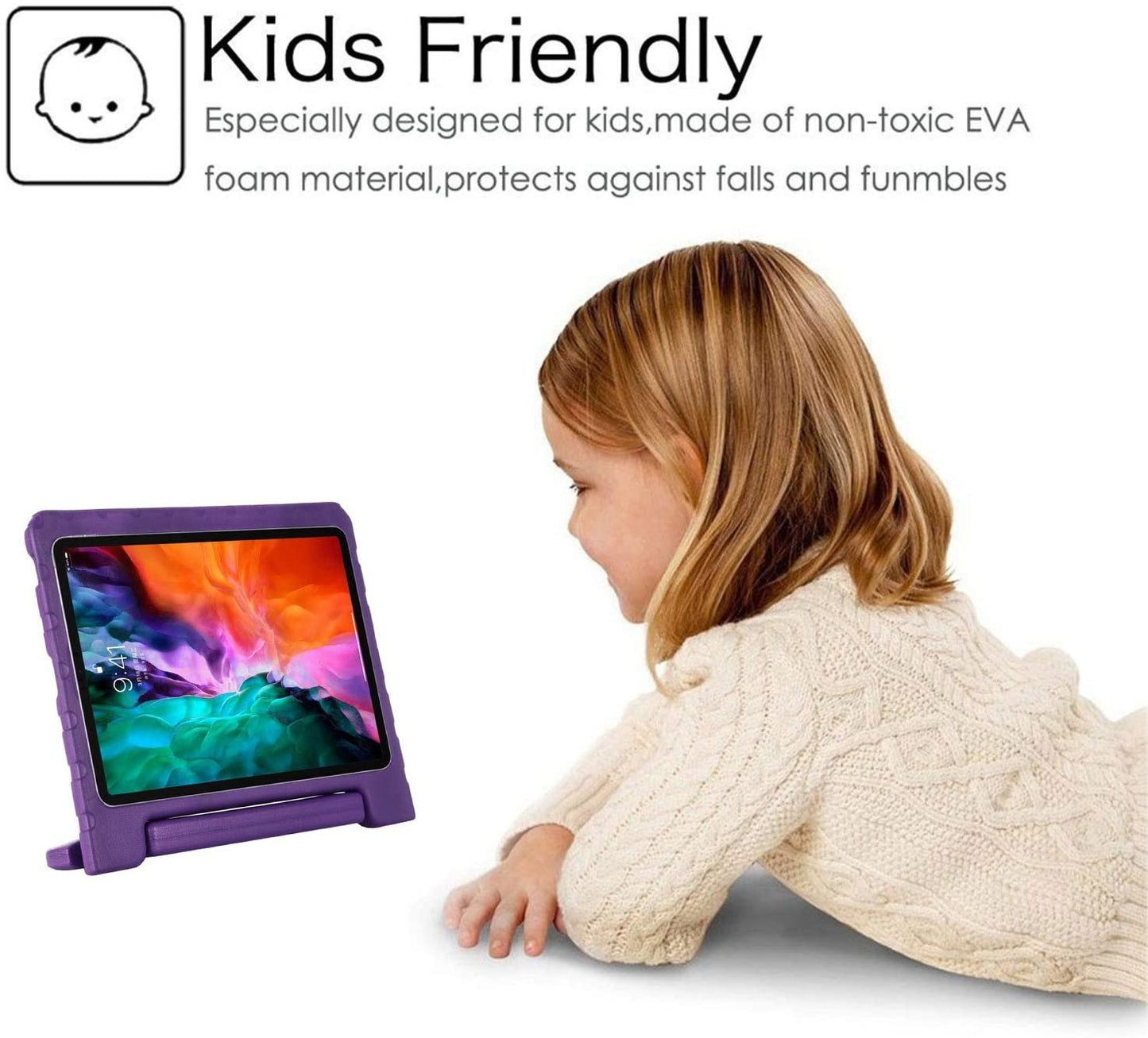 iPad Pro 12.9 Inch (2022/2021/2020)  Kinderhoes Paars