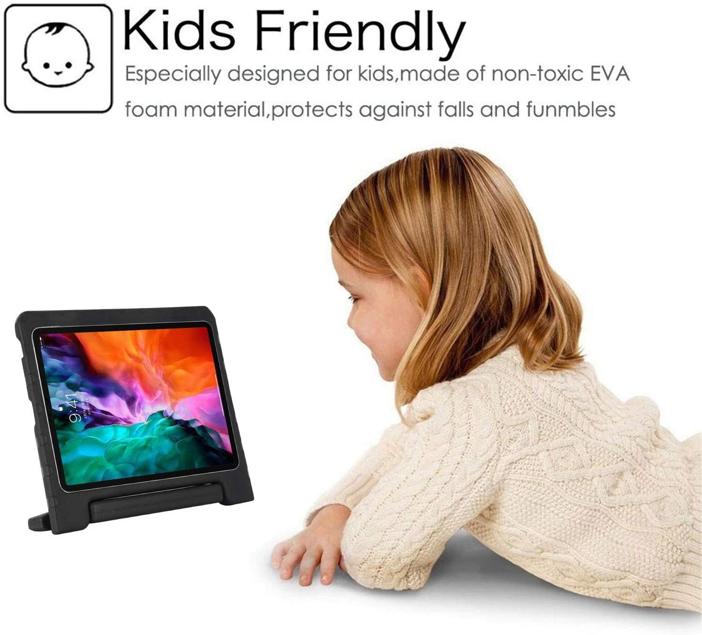 iPad Pro 12.9 Inch (2022/2021/2020) Kinderhoes Zwart