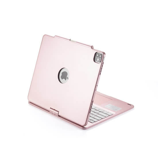 iPad Air 13 (2025/2024) Toetsenbord Case Rosé Goud 360 Graden Draaibaar met Touchpad Muis