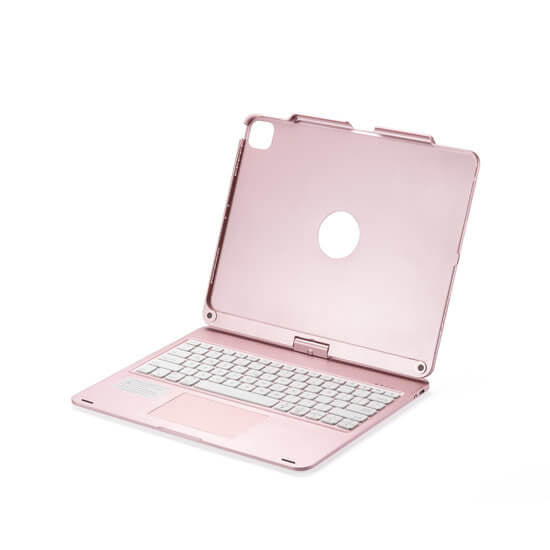 iPad Air 13 (2025/2024) Toetsenbord Case Rosé Goud 360 Graden Draaibaar met Touchpad Muis