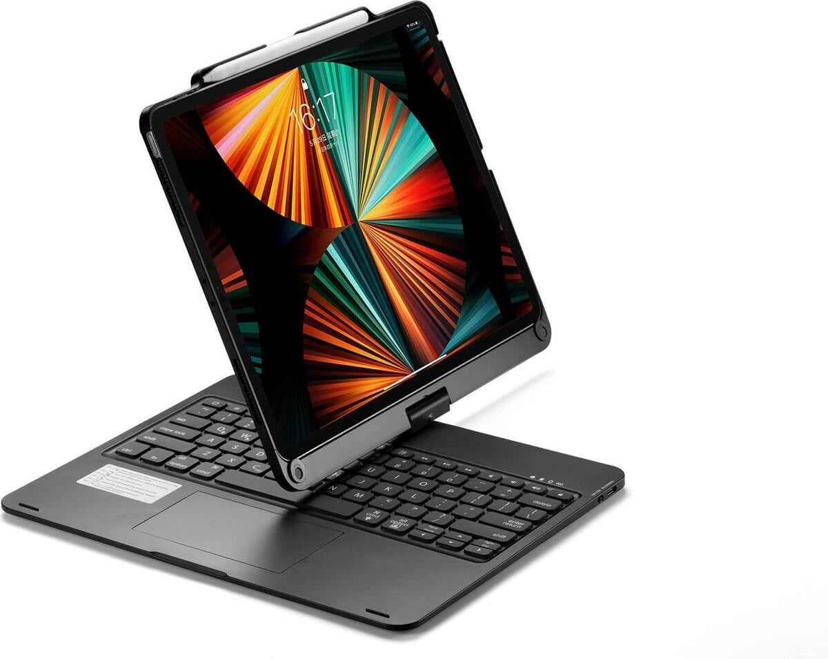 iPad Air 13 (2025/2024) Toetsenbord Case Zwart 360 Graden Draaibaar met Touchpad Muis
