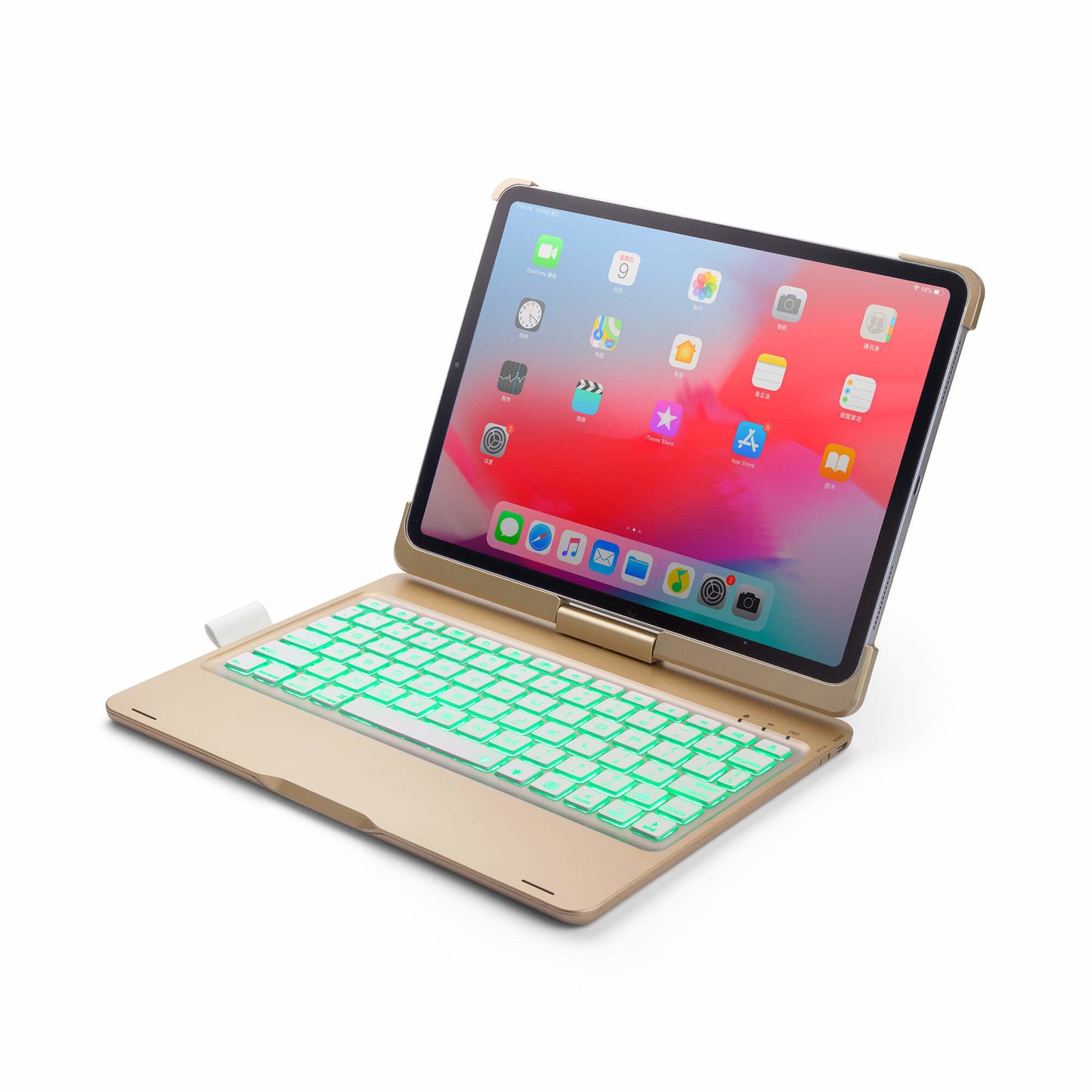 iPad Pro 11 toetsenbord draaibare case goud
