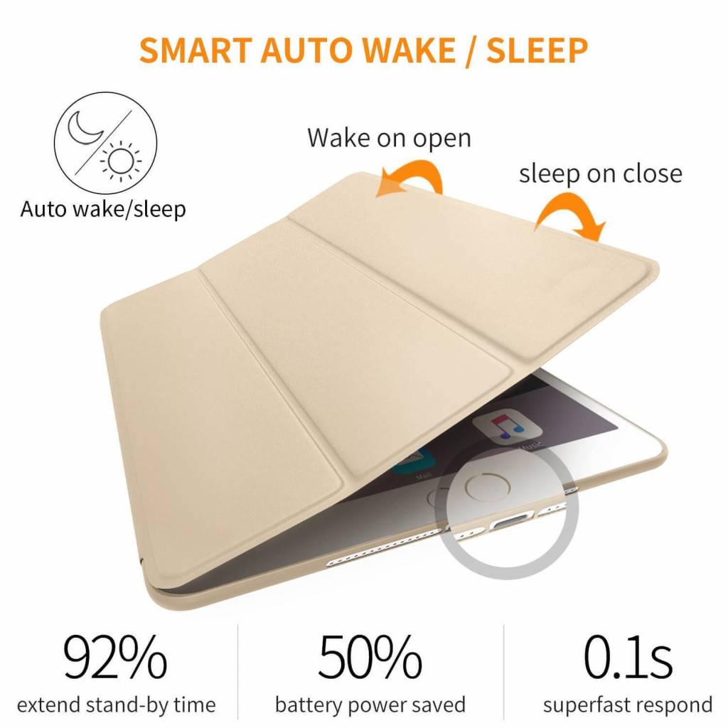 iPad 2018 smart cover case goud