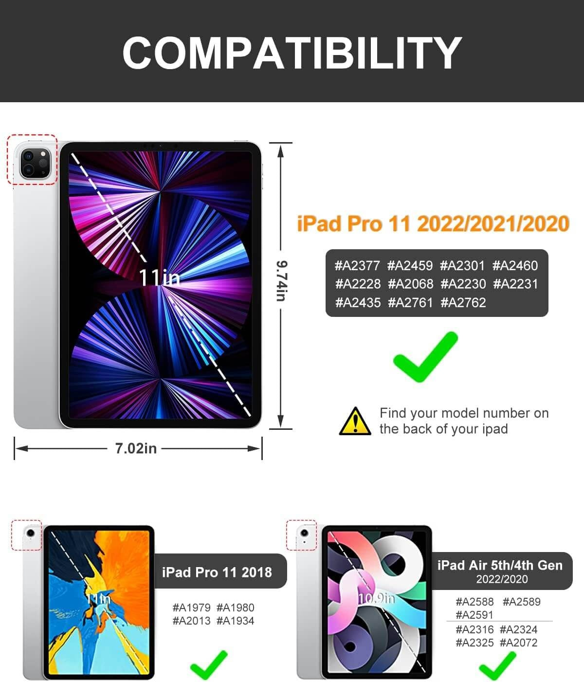iPad Air 2022/2020 10.9-inch / Pro 11-inch (2020/2021/2022) Smart Cover Zwart