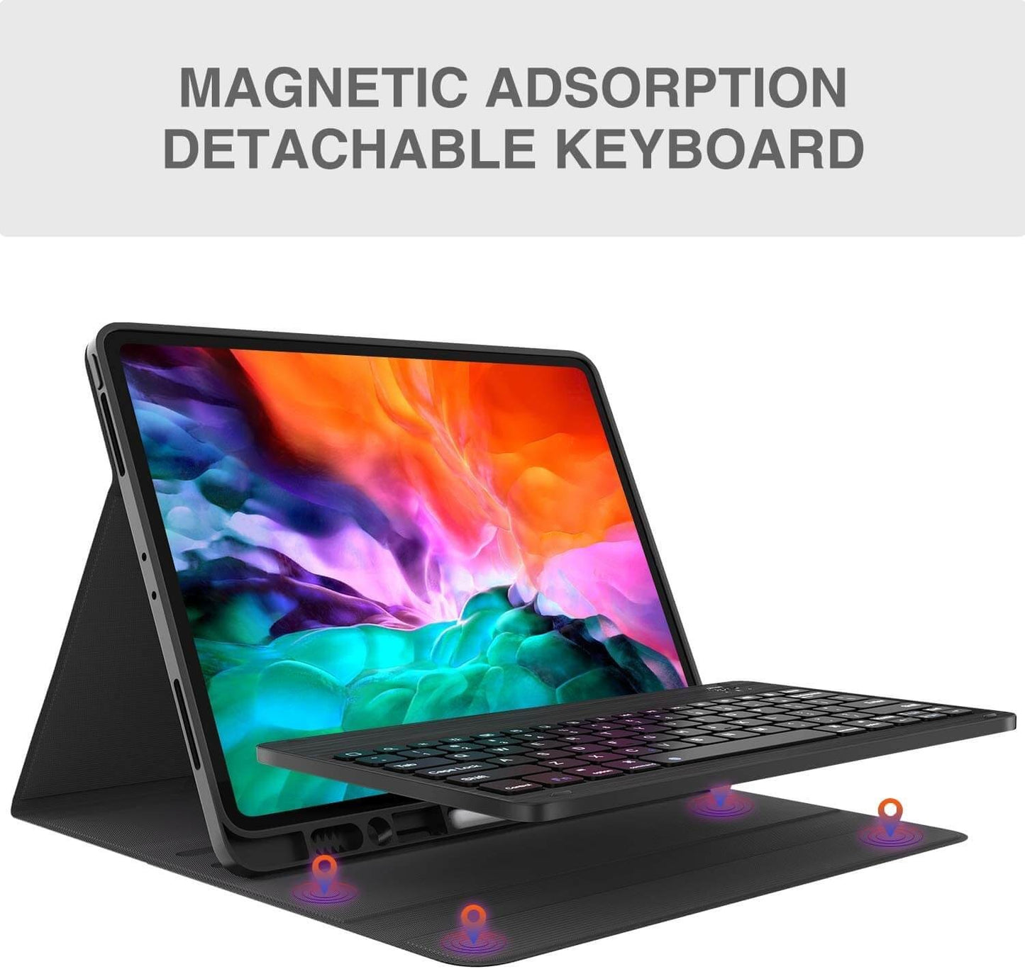 iPad Air 13 Inch (2025/2024) Hoes met Afneembaar Toetsenbord Zwart