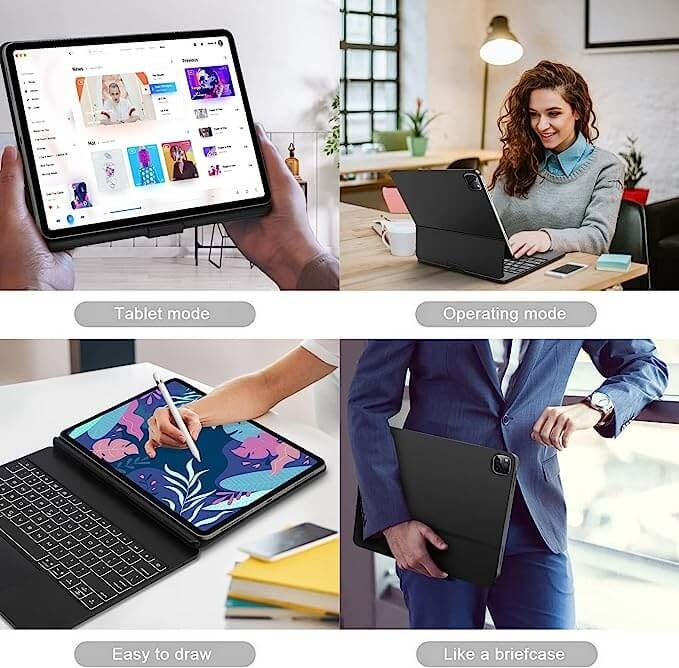 iPad Air 13 inch (2025/2024) Bluetooth Magnetisch Toetsenbord Draaibaar Zwart