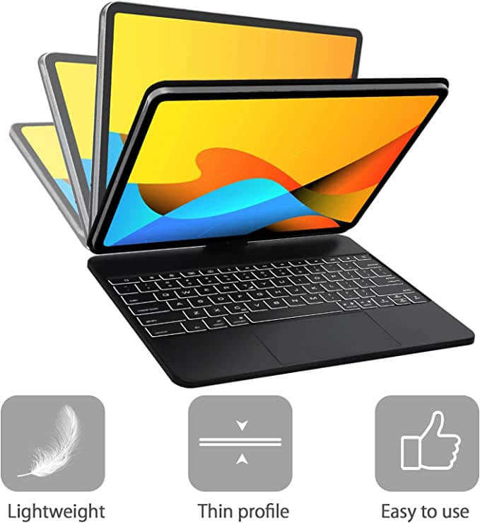 iPad Air 13 inch (2025/2024) Bluetooth Magnetisch Toetsenbord Draaibaar Zwart