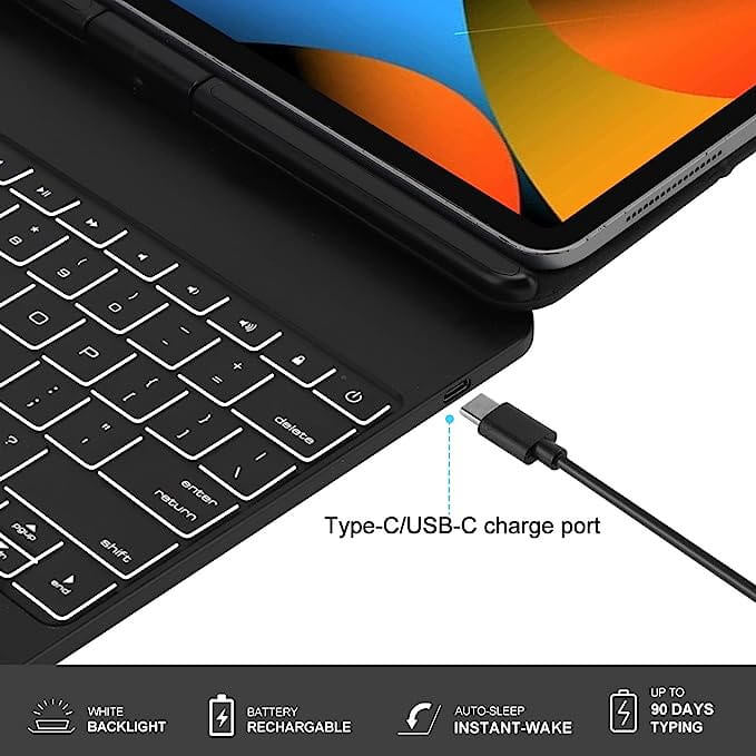 iPad Air 13 inch (2025/2024) Bluetooth Magnetisch Toetsenbord Draaibaar Zwart