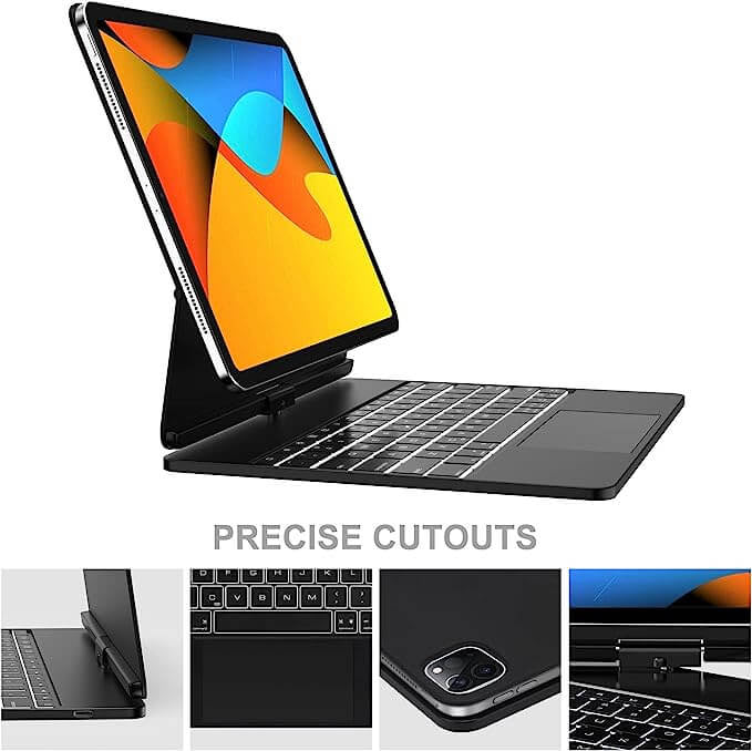 iPad Air 13 inch (2025/2024) Bluetooth Magnetisch Toetsenbord Draaibaar Zwart
