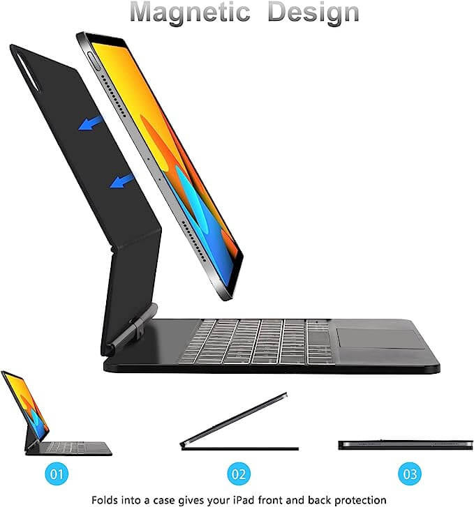 iPad Air 13 inch (2025/2024) Bluetooth Magnetisch Toetsenbord Draaibaar Zwart