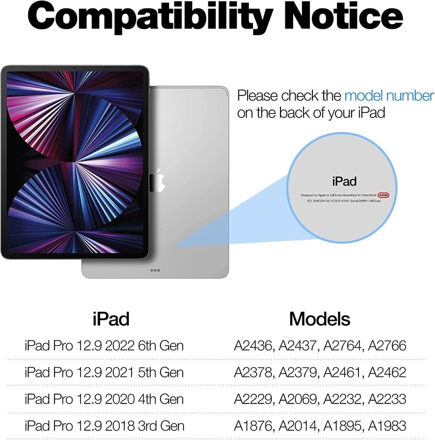 iPad Pro 12.9-inch (2018/2020/2021/2022) Hoes Met Afneembaar Toetsenbord Blauw