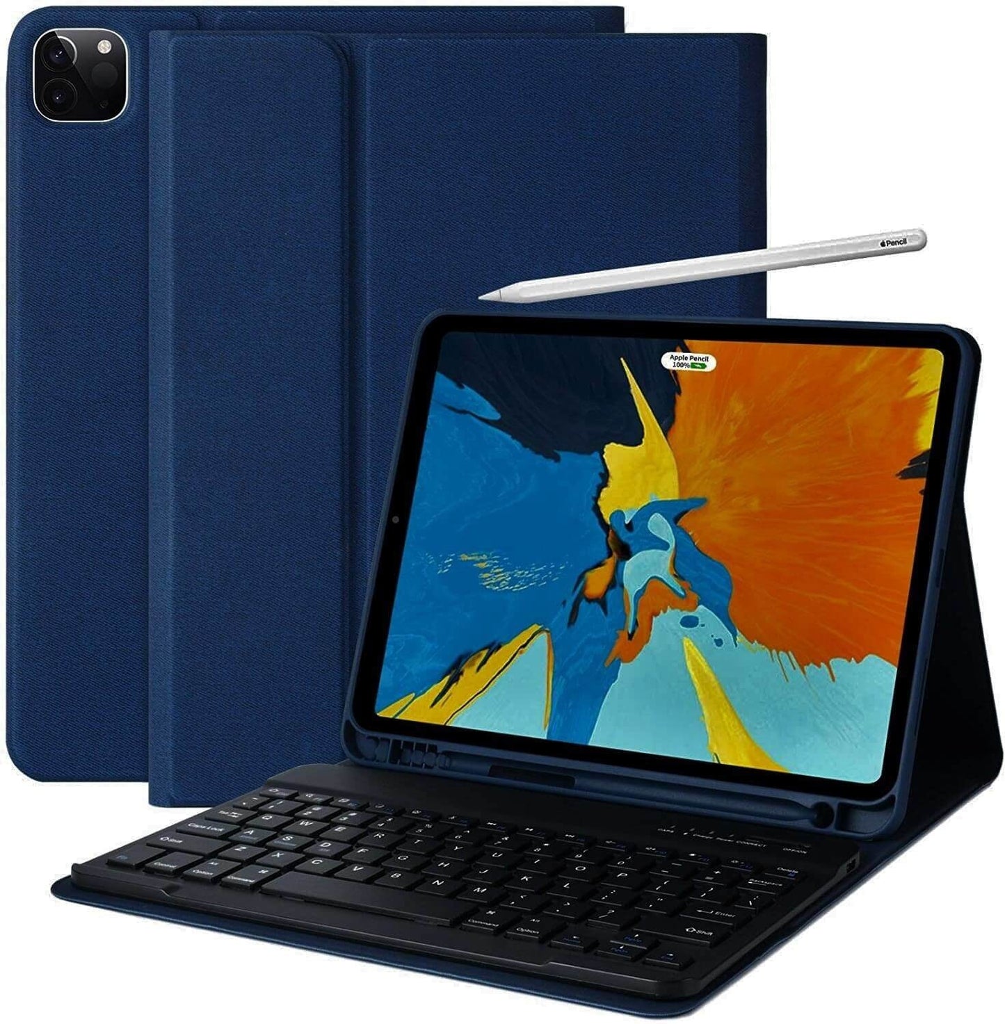 iPad Pro 12.9-inch (2018/2020/2021/2022) Hoes Met Afneembaar Toetsenbord Blauw