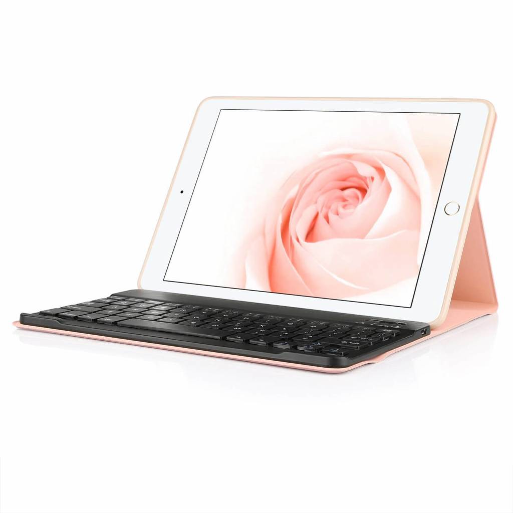 iPad Mini 4 hoes met afneembaar toetsenbord roze