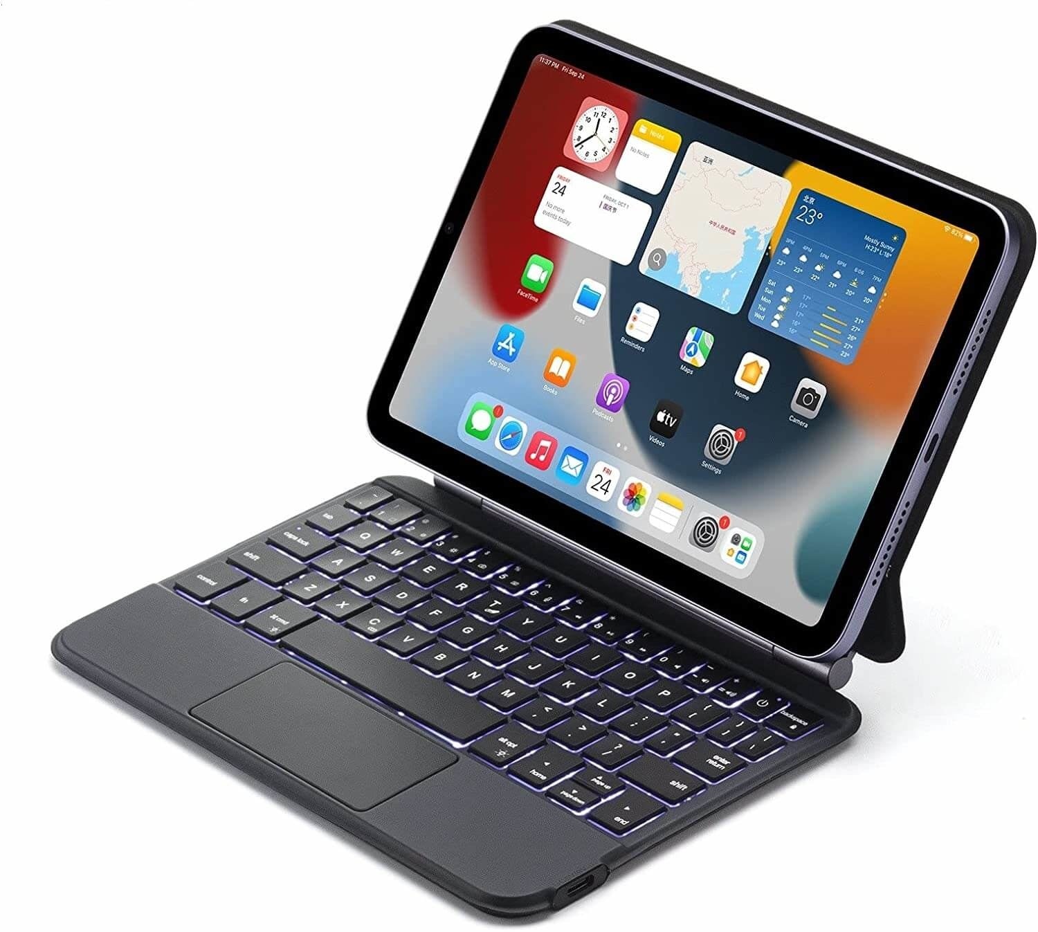 iPad Mini 7 Bluetooth Magnetisch Toetsenbord Zwart - Gratis