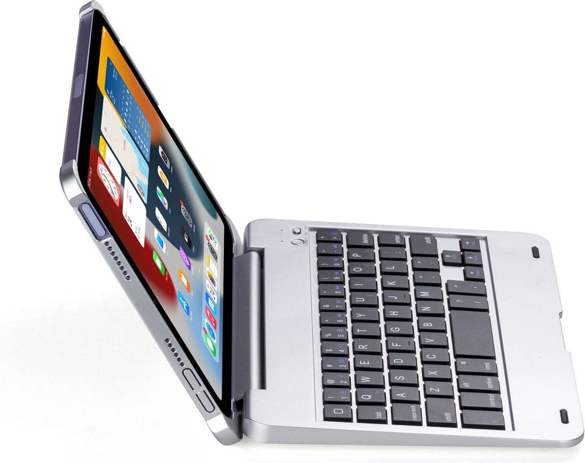 iPad Mini 4/5 Bluetooth Toetsenbord Hoes Zilver - QWERTY