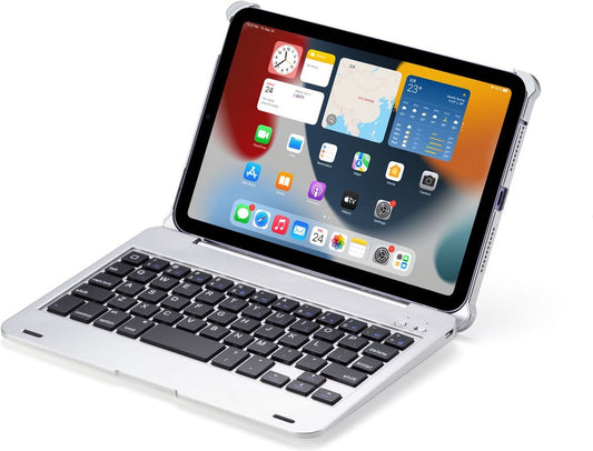 iPad Mini 4/5 Bluetooth Toetsenbord Hoes Zilver - QWERTY