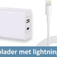 Oplader met Lightning kabel 2 meter (iPhone, iPad 2017/2018, 2019/2020/2021 10.2, Pro 9.7/10.5, 12.9 (2015/2017), Air 1/2, Mini 1-5)