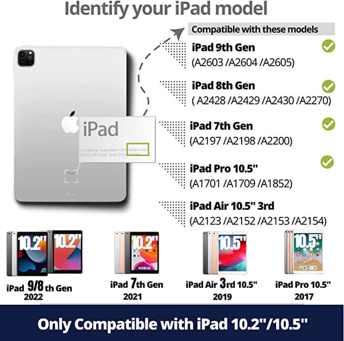 iPad 2020/2021 10.2 inch Toetsenbord smart folio zwart