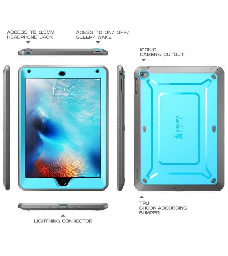 Unicorn Beetle Protective Case voor iPad Mini 4 blauw